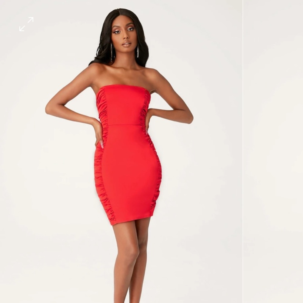 Meshki- Everlee Satin Dress (Red) Size S